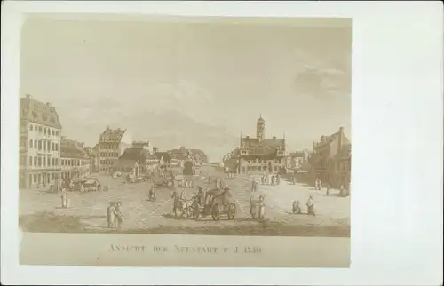 Foto Ak Dresden Neustadt, Aufnahme einer Ansicht von 1730