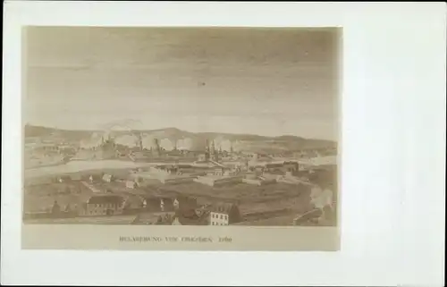 Foto Ak Dresden, Aufnahme einer Vedute Belagerung von Dresden 1760