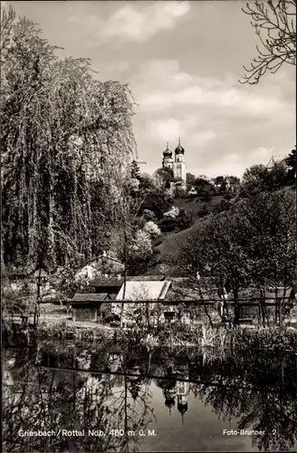 Ak Bad Griesbach im Rottal Niederbayern, Blick auf Ort und Kirche