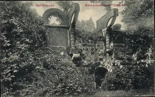 Ak Gelnhausen in Hessen, Barbarossaburg, Innenansicht, Ruine