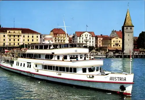 Ak Lindau am Bodensee Schwaben, MS Austria, Österr. Bodensee Schifffahrt