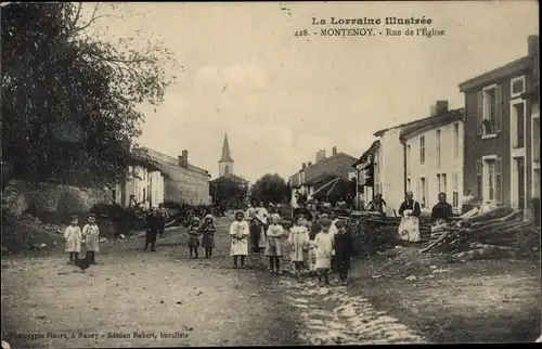 Ak Montenoy Meurthe et Moselle, Rue de l'Église