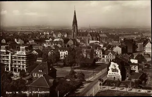 Ak Buer Gelsenkirchen im Ruhrgebiet, Total v. Rathausturm