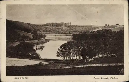 Ak Polczyn Zdrój Bad Polzin Pommern, Panorama, Fünfsee