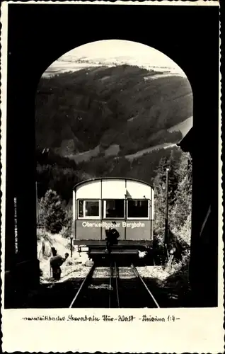 Ak Oberweißbach im Weißbachtal Thüringen, Blick von den Gleisen zur Bergbahn, Wald