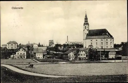 Ak Oderwitz Oberlausitz, Kirche, Wohnhäuser