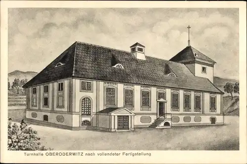 Ak Oberoderwitz Oderwitz in der Oberlausitz, Turnhalle