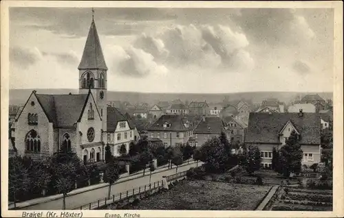 Ak Brakel in Westfalen, Evangelische Kirche, Blick auf den Ort