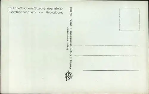 Ak Würzburg am Main Unterfranken, Bischöfliches Studienseminar Fernandeum, an der Hausglocke