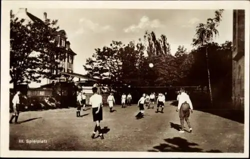 Ak Würzburg am Main Unterfranken, Bischöfliches Studienseminar, Spiel- und Sportplatz