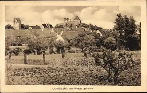 Ak Landsberg im Saalekreis, Blick auf den Ort vom Westen aus gesehen