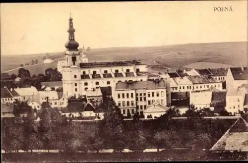 Ak Polná Region Hochland, Panorama der Stadt mit Kirche