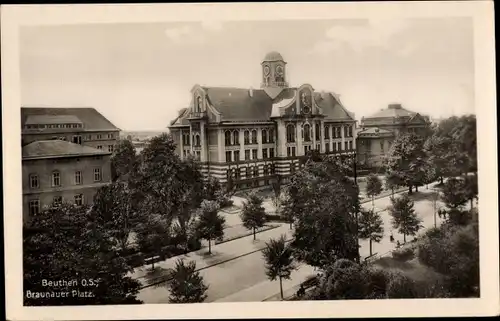 Ak Bytom Beuthen Oberschlesien, Braunauer Platz