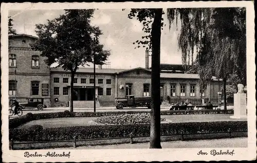 Ak Berlin Treptow Adlershof, Bahnhof, LKW