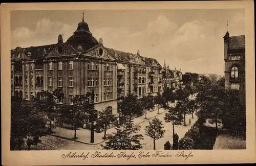 Ak Berlin Treptow Adlershof, Radickestraße, Ecke Friedenstraße