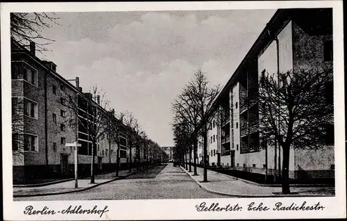 Ak Berlin Treptow Adlershof, Gellertstraße, Ecke Radickestraße