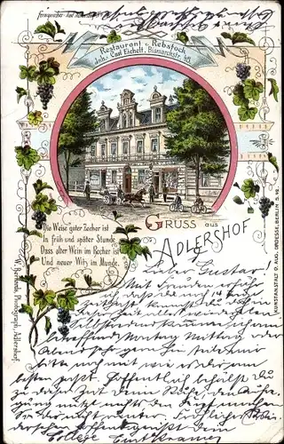 Litho Berlin Treptow Adlershof, Restaurant zum Rebstock, Bismarckstraße 48