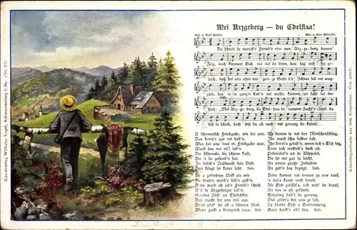 Lied Ak Vogel, Wilhelm, Mei Arzgeberg du Edelstaa, Volkslied, Carl Bestler