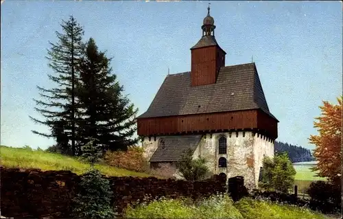 Ak Großrückerswalde im Erzgebirge, Blick auf die Kirche, Nenke und Ostermaier, Serie I, Nr. 5476