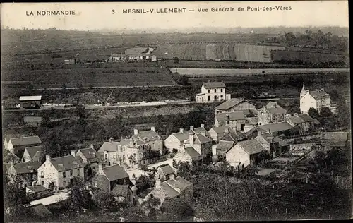 Ak Le Mesnil Villement Calvados, Vue Generale du Pont des Veres