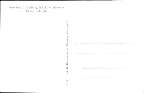 Ak Glücksburg an der Ostsee, DRK Kinderheim