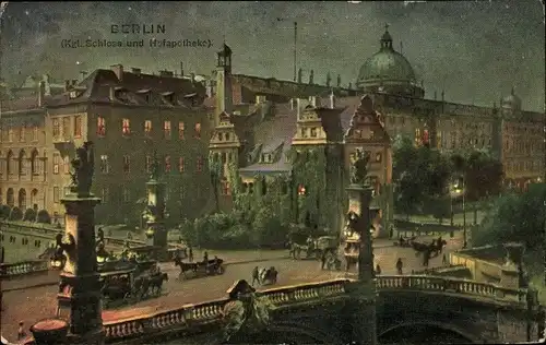 Ak Berlin, Blick zum königlichen Schloss, Hofapotheke