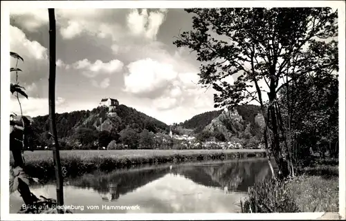 Ak Riedenburg in Niederbayern, Altmühl, Schloss, Blick vom Hammerwerk