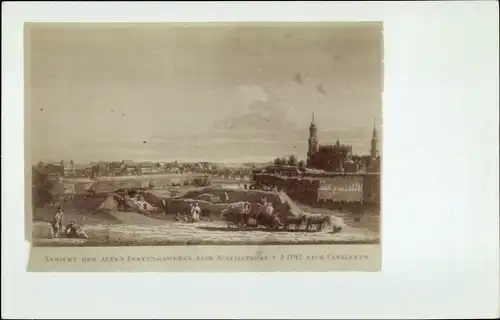 Foto Ak Dresden, Aufnahme einer Ansicht der alten Festungswerke bei Ausfalltor 1747