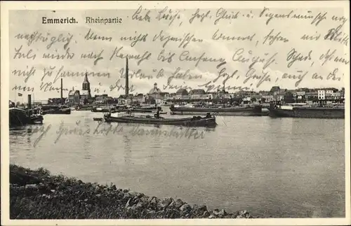 Ak Emmerich am Niederrhein, Rheinpartie, Schiffe