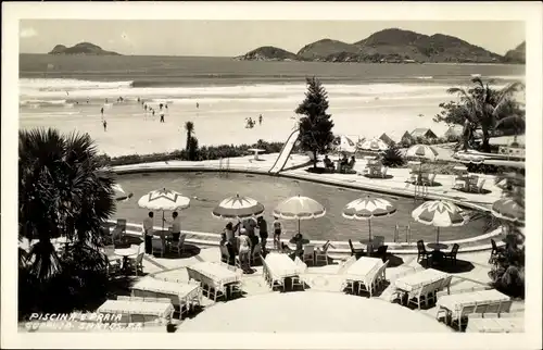 Ak Santos Brasilien, Schwimmbad, Strand