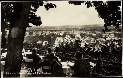 Ak Bad Nauheim in Hessen, Blick vom Johannisberg auf den Ort, Terrasse