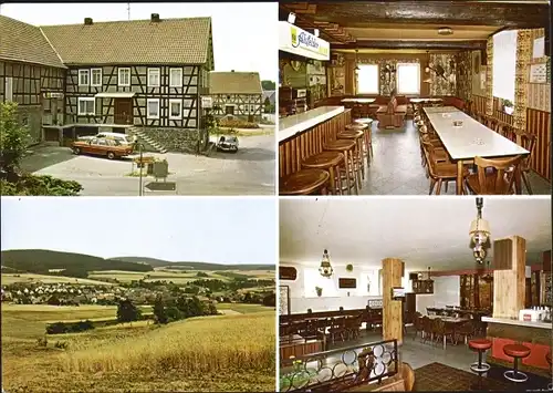 Ak Alsfeld in Hessen, Gasthaus "Zur Jägerklause", Panorama, Innenansichten