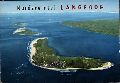 Ak Nordseebad Langeoog Ostfriesland, Fliegeraufnahme