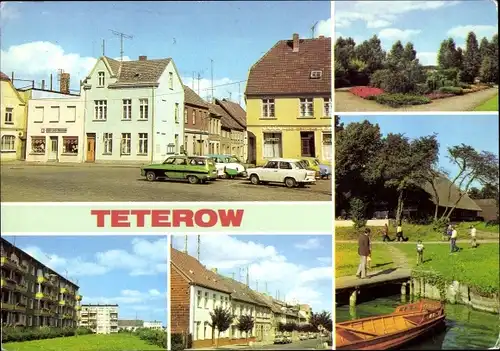 Ak Teterow in Mecklenburg, Pionierpark, Johannes R. Becher Str., HOG Wendenkrug, Burgwallinsel