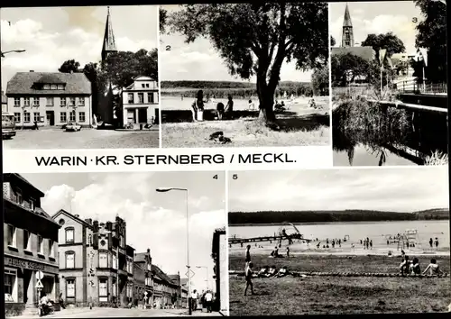 Ak Warin in Mecklenburg, Rathaus, Seufzerbrücke, Ernst Thälmann Straße, Freibad