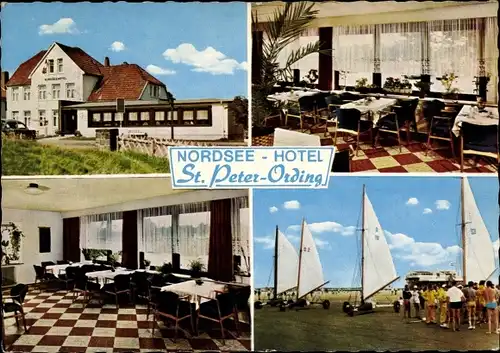 Ak Nordseebad Sankt Peter Ording, Strandsegler, Nordsee Hotel