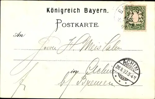 Litho Garmisch Partenkirchen in Oberbayern, Eibsee, Hotel