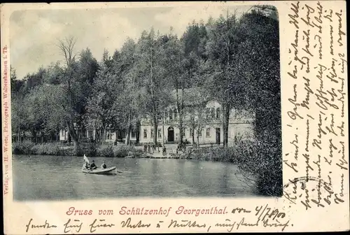 Ak Georgenthal in Thüringen, Schützenhof, Wasserpartie