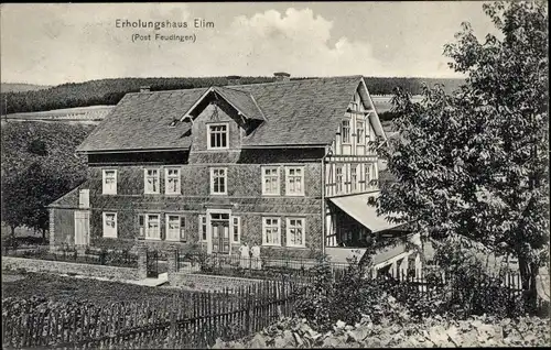 Ak Feudingen Bad Laasphe im Kreis Siegen Wittgenstein, Erholungshaus Elim, Gartenansicht