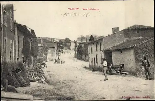 Ak Valhey Meurthe et Moselle, vue intérieure, Dorfpartie