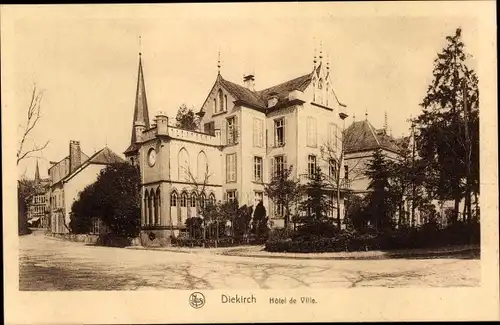 Ak Diekirch Luxemburg, l'Hotel de Ville, Rathaus