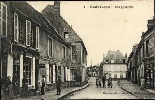 Ak Braine Aisne, Rue principale