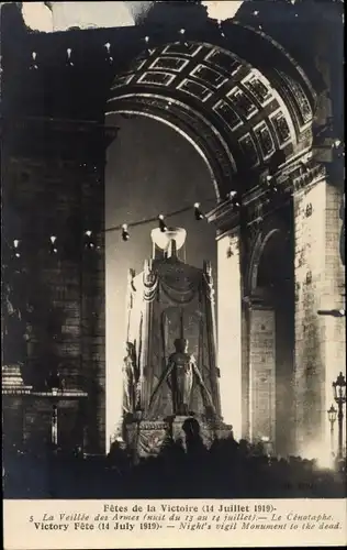 Ak Paris, Fetes de la Victoire 1919, La Veillee des Armes