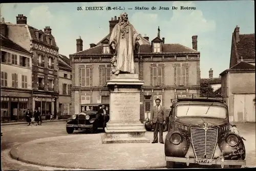Ak Dreux Eure et Loir, Statue de Jean De Rotrou