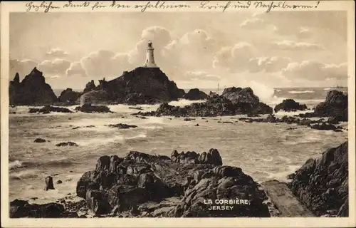 Ak Kanalinsel Jersey, La Corbiere, Lighthouse