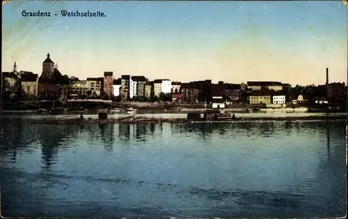 Ak Grudziądz Graudenz Westpreußen, Weichselseite, Ansicht vom Ort