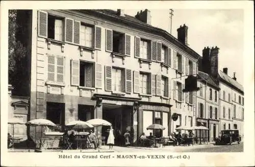 Ak Magny en Vexin Val-d’Oise, Hôtel du Grand Cerf