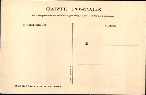 Künstler Ak Poulbot, Ligue Nationale contre le Taudis, Pourqoui que tu viens pas a l'ecole