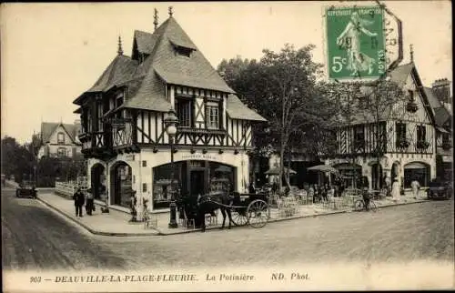 Ak Deauville La Plage Fleurie Calvados, La Potiniere