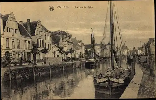 Ak Mechelen Mecheln Malines Flandern Antwerpen, Vue sur la Dyle